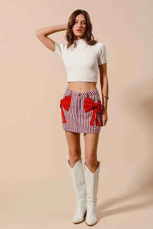 Contrast Bow Knot Pocket Fourth Of July Denim Skirt 029127f0c4f14679917a2faca8c1fb34-Max-Origin