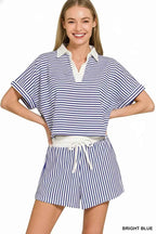 Zenana Striped Collared Top & Shorts Set 029e62cb-3011-4045-8ddc-b8f743c88145-Max-Origin