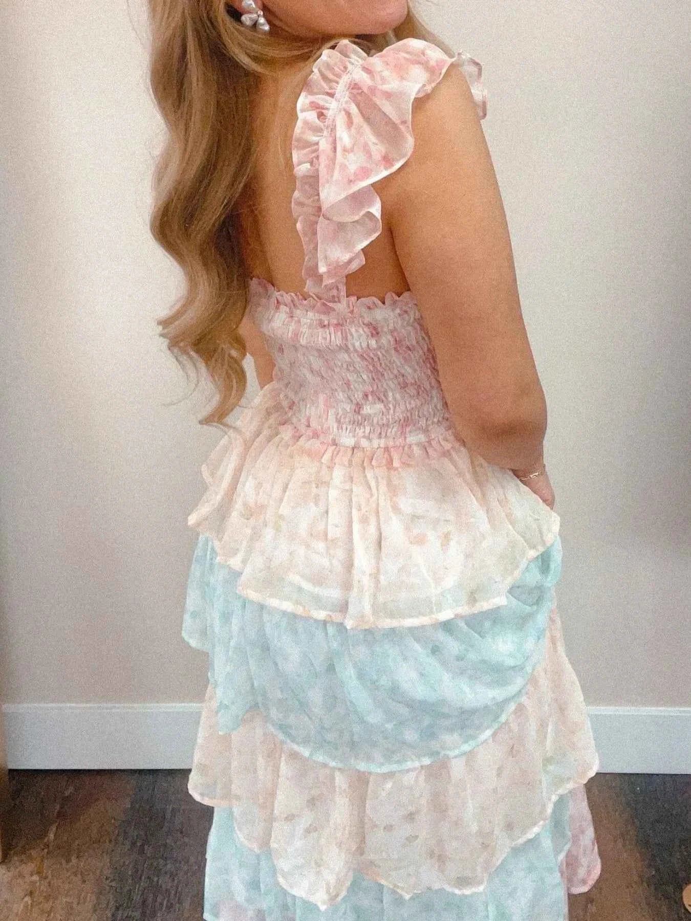 Smocked Ruffle Layered Floral Midi Dress 02b25354-6e9d-45af-9d05-aab93d383eb0-Max-Origin