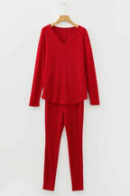 Ribbed Knit Long Sleeve Top and Leggings Set 02bc0675-c383-4043-9ee7-122d2f37b2e6