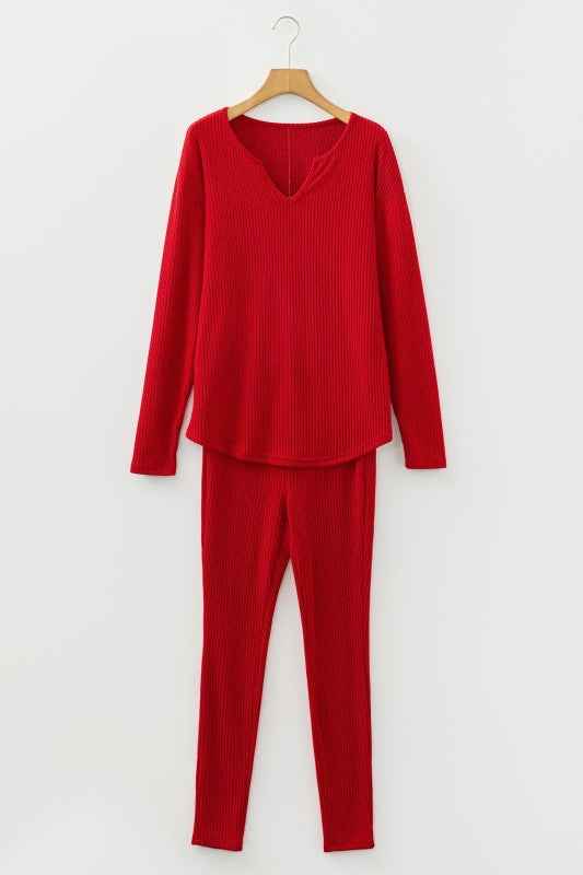 Ribbed Knit Long Sleeve Top and Leggings Set 02bc0675-c383-4043-9ee7-122d2f37b2e6