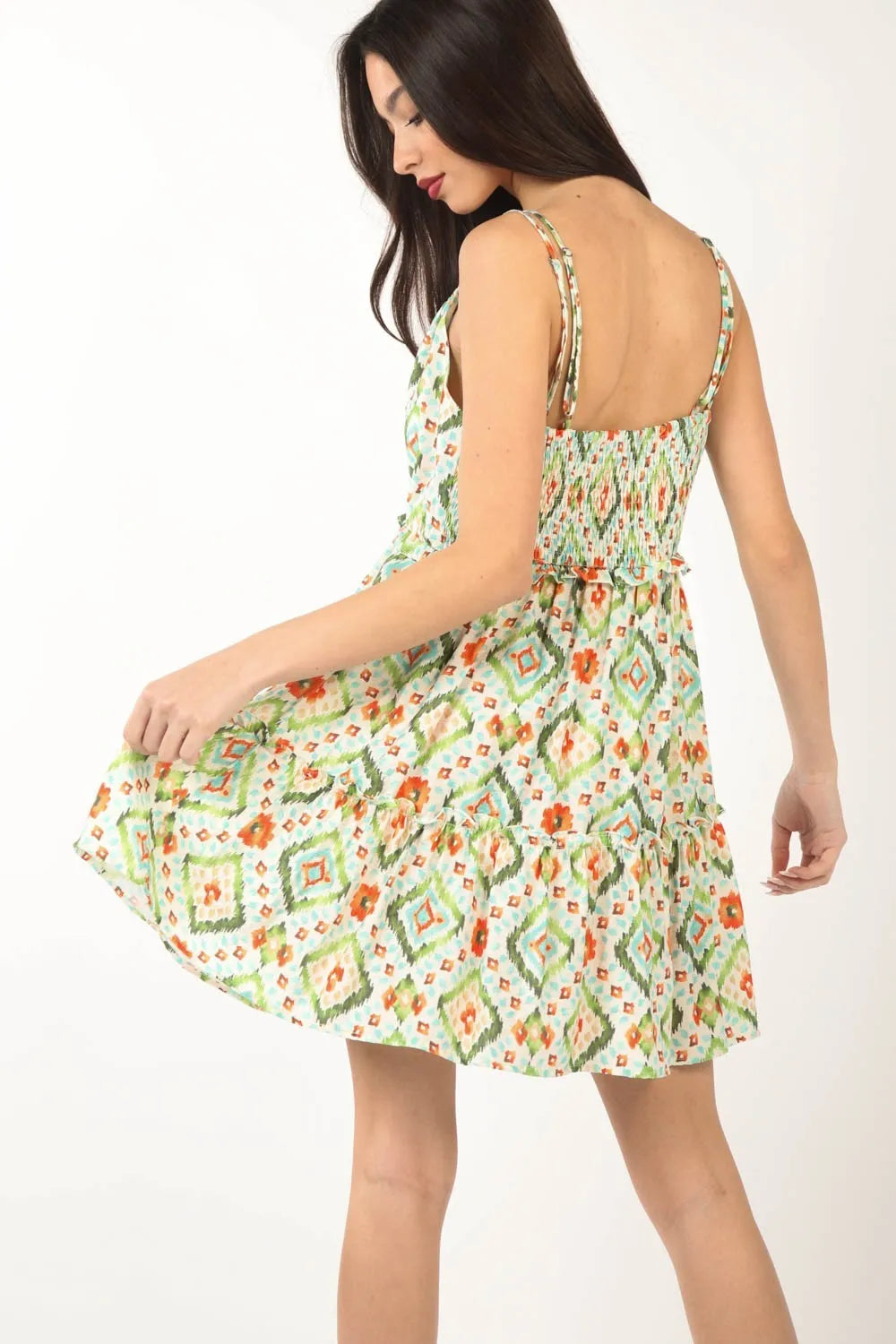 VERY J Floral Back Smocked Ruffled Mini Dress 02c04451-2fc3-4567-8bc4-fda054f97f35-Max