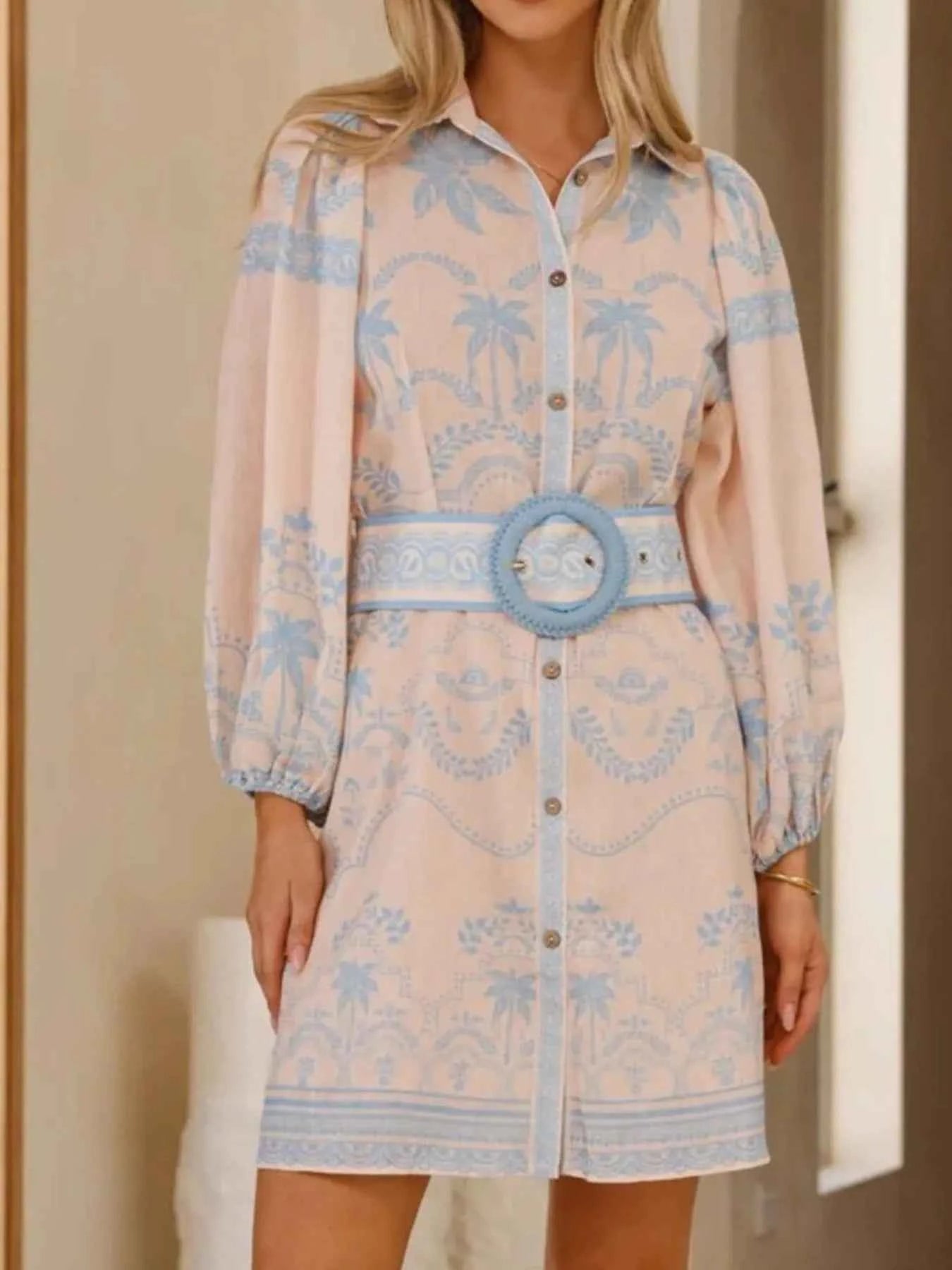 Printed Button Down Shirt Dress with Belt 02d2d962-cb41-469a-a68c-881ab9cb174f-Max-Origin