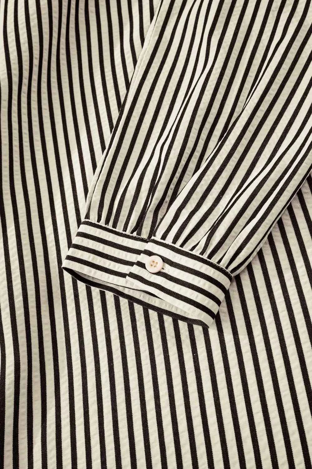 Stripe V Neck Zip Front Cinched High Waist Midi Dress