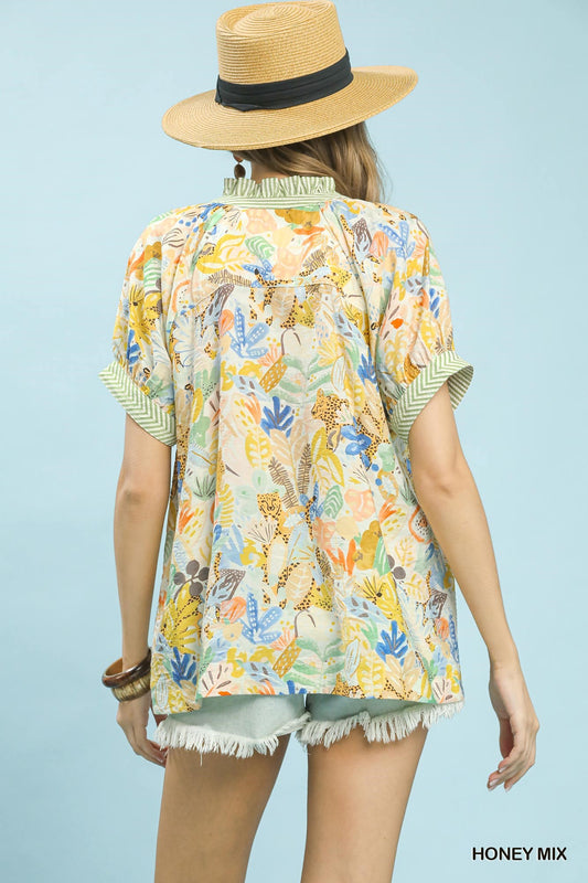 Mix Boho Printed V-Neck Top 02dd0cef-f019-4183-80ed-b755ce0133e1-Max