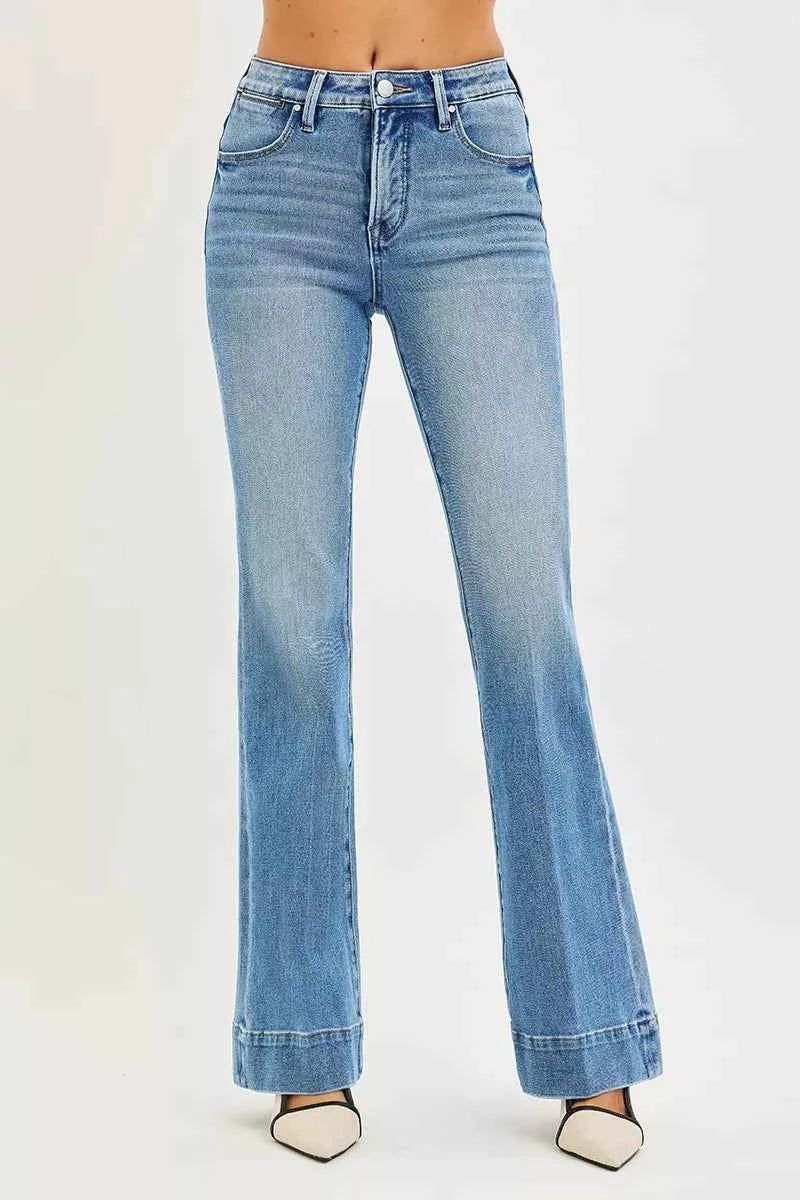 RISEN Tummy Control 4 Way Stretch Mid Rise Flare Jeans MEDIUM 02e3feaa0d5b4d44ae7fbef764b4d9f1-Max-Origin