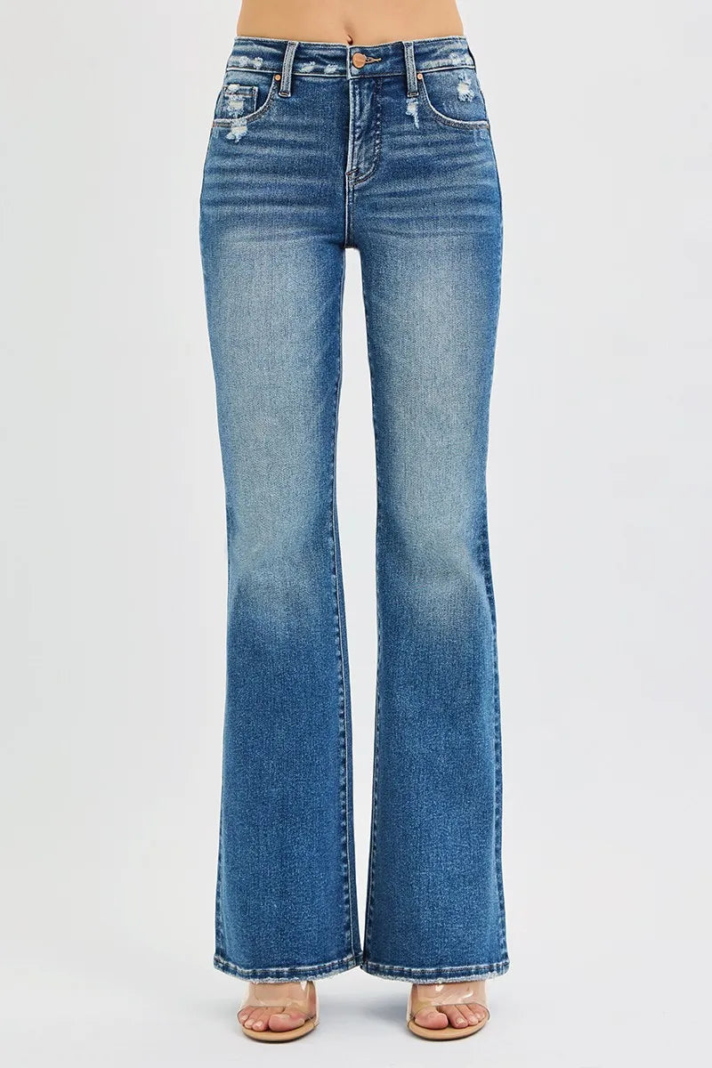 RISEN Full Size Tummy Control High Rise Flare Jeans Plus Size 02e4b0f8e09a4bca9c3d12406837bcab-Max-Origin