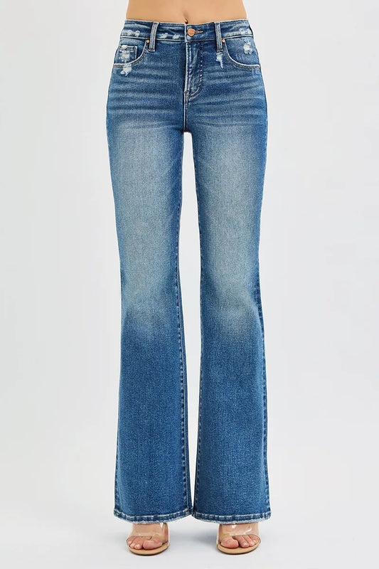 RISEN Full Size Tummy Control High Rise Flare Jeans Plus Size 02e4b0f8e09a4bca9c3d12406837bcab-Max-Origin