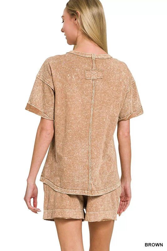 Halo Snow Washed Exposed Seam Top & Shorts Set 02f22136-1dbd-4912-82a9-15806c633240-Max-Origin