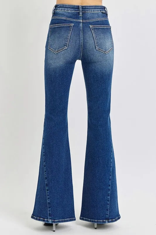 RISEN Distressed Button-Fly Flare Jeans 032a1e8a-faa4-46ef-9101-4f08e170ddac-Max