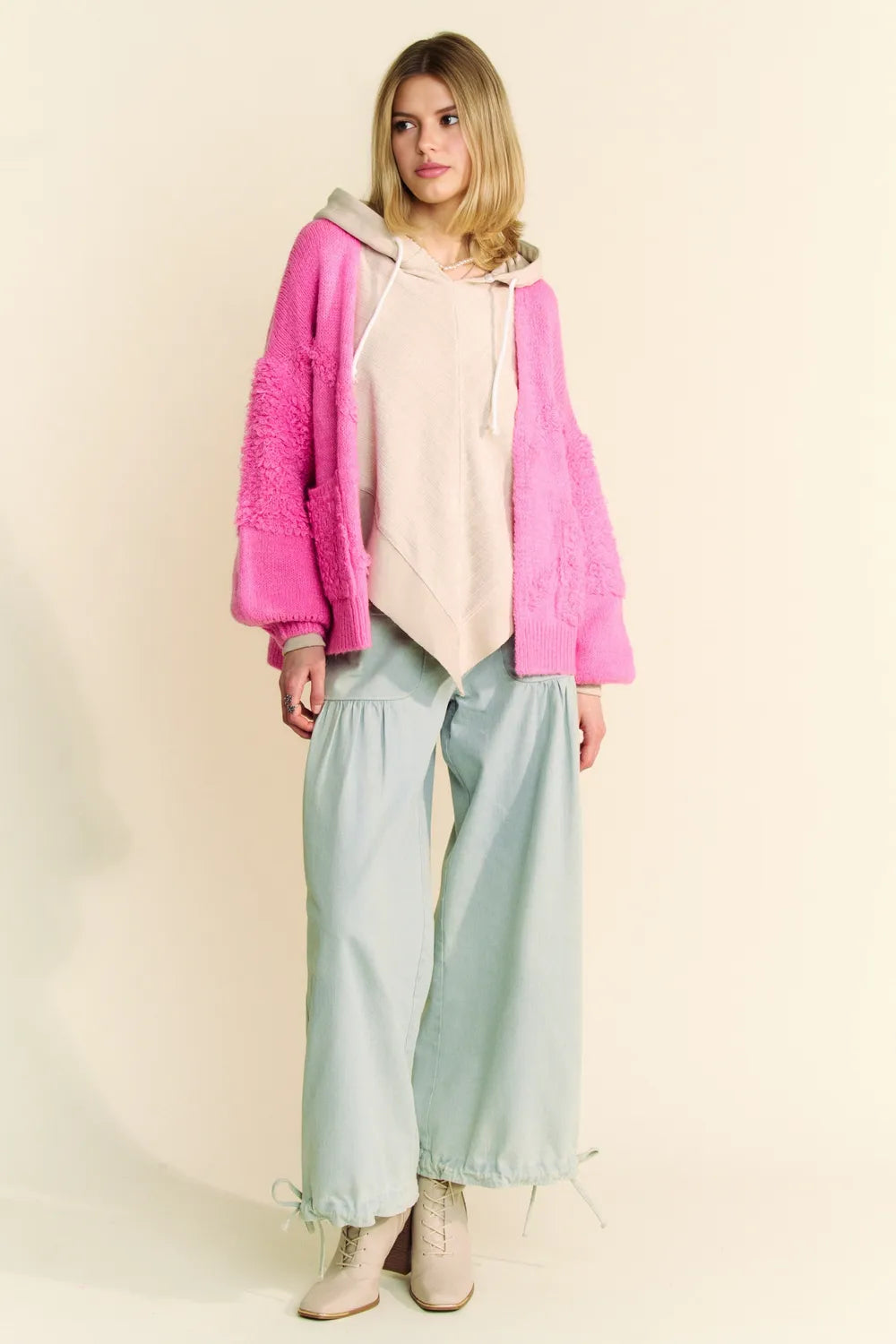 Davi & Dani Side Slit Open Front Long Sleeve Cardigan 033ec4c2-3ed6-401d-bab7-134aed4ca276-Max