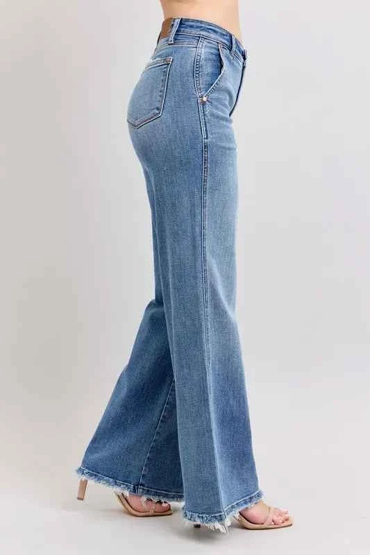 Judy Blue Full Size Raw Hem Wide Leg Jeans Plus Size 0340740537d8426b91bc8d46c1f6cd61-Max-Origin