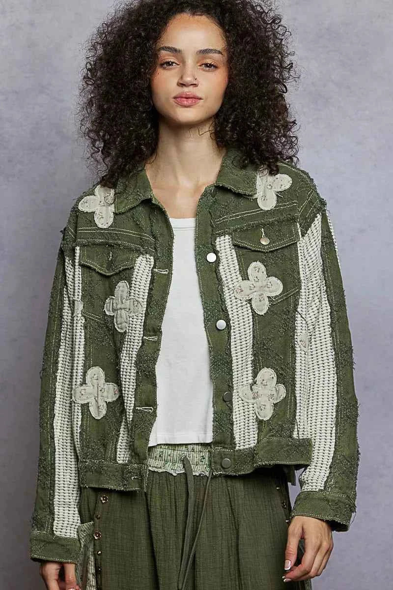 POL Button Down Raw Hem Jacket with Floral Patch 03631958-ce7e-4c45-9bc0-95fefbf1711d-Max-Origin