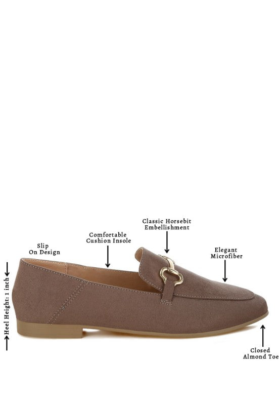 Noltas Horsebit Embellished Flat Loafers 0370bb1e-1082-47ae-b818-8601593bd376