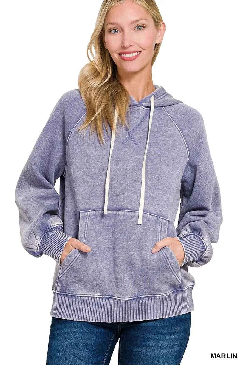 Zenana Acid Wash Fleece Hoodie with Kangaroo Pocket MARLIN 038342023caf4044a6a3c8d193674816-Max-Origin