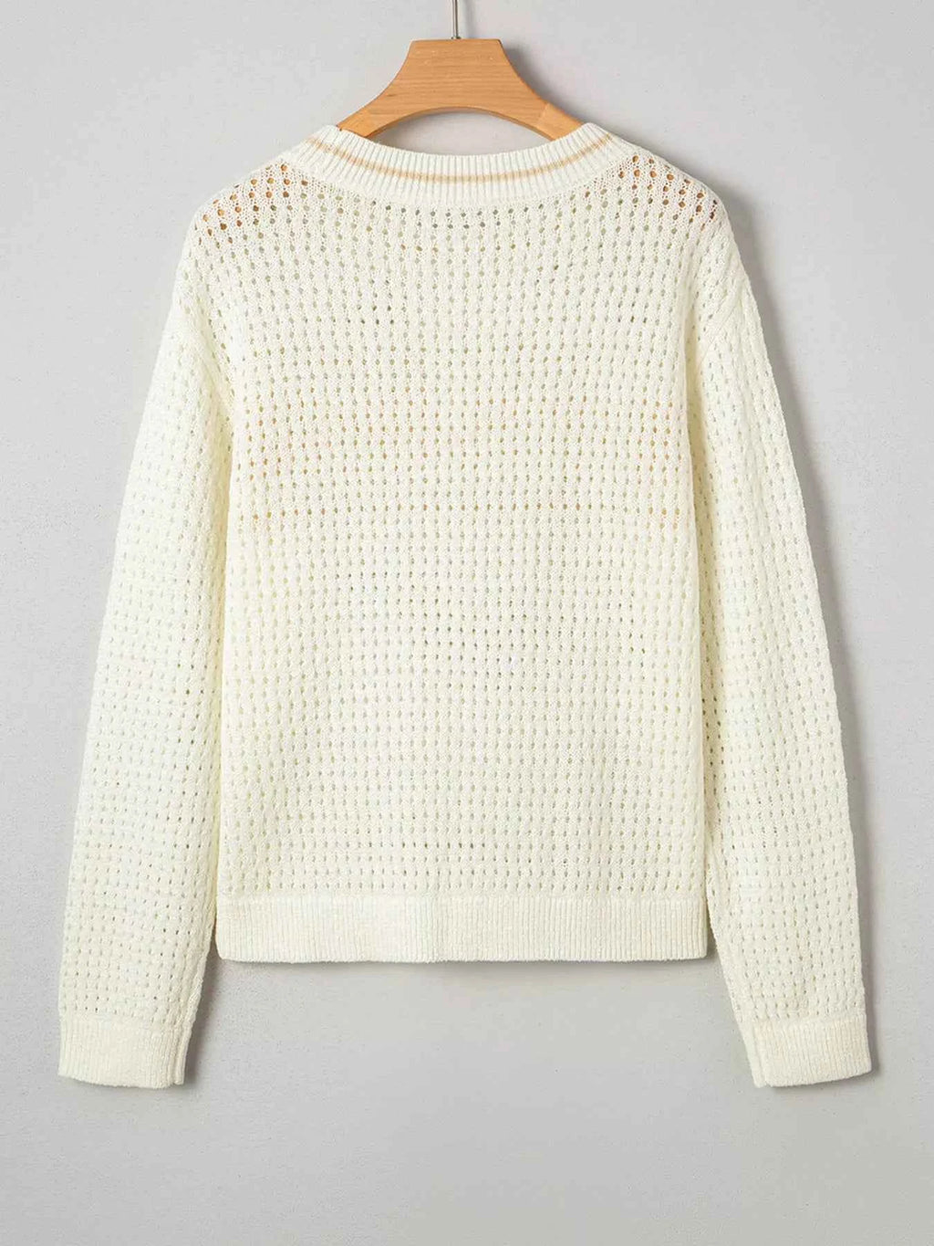 BEACH Hollow Out Knitted Lightweight Dolman Sweater