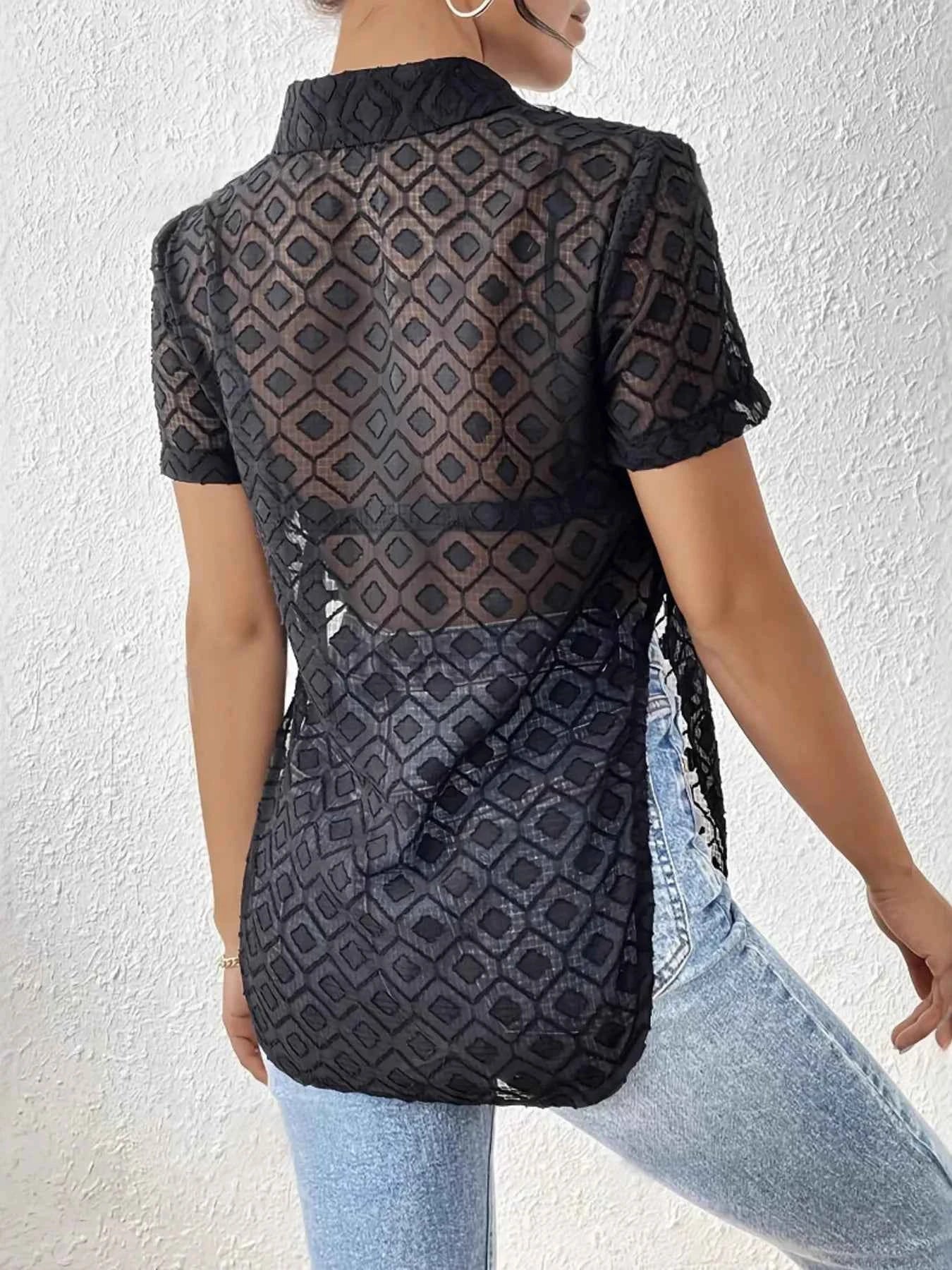 Side Slit Short Sleeve Shirt 038c1701030f4213852b1986a6205bd0-Max-Origin