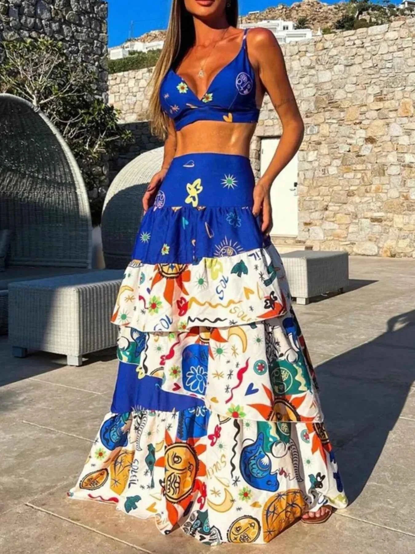 Printed Cami and Layered Skirt Set Color 03955dc5-a018-4904-9753-3888987d75e9-Max-Origin