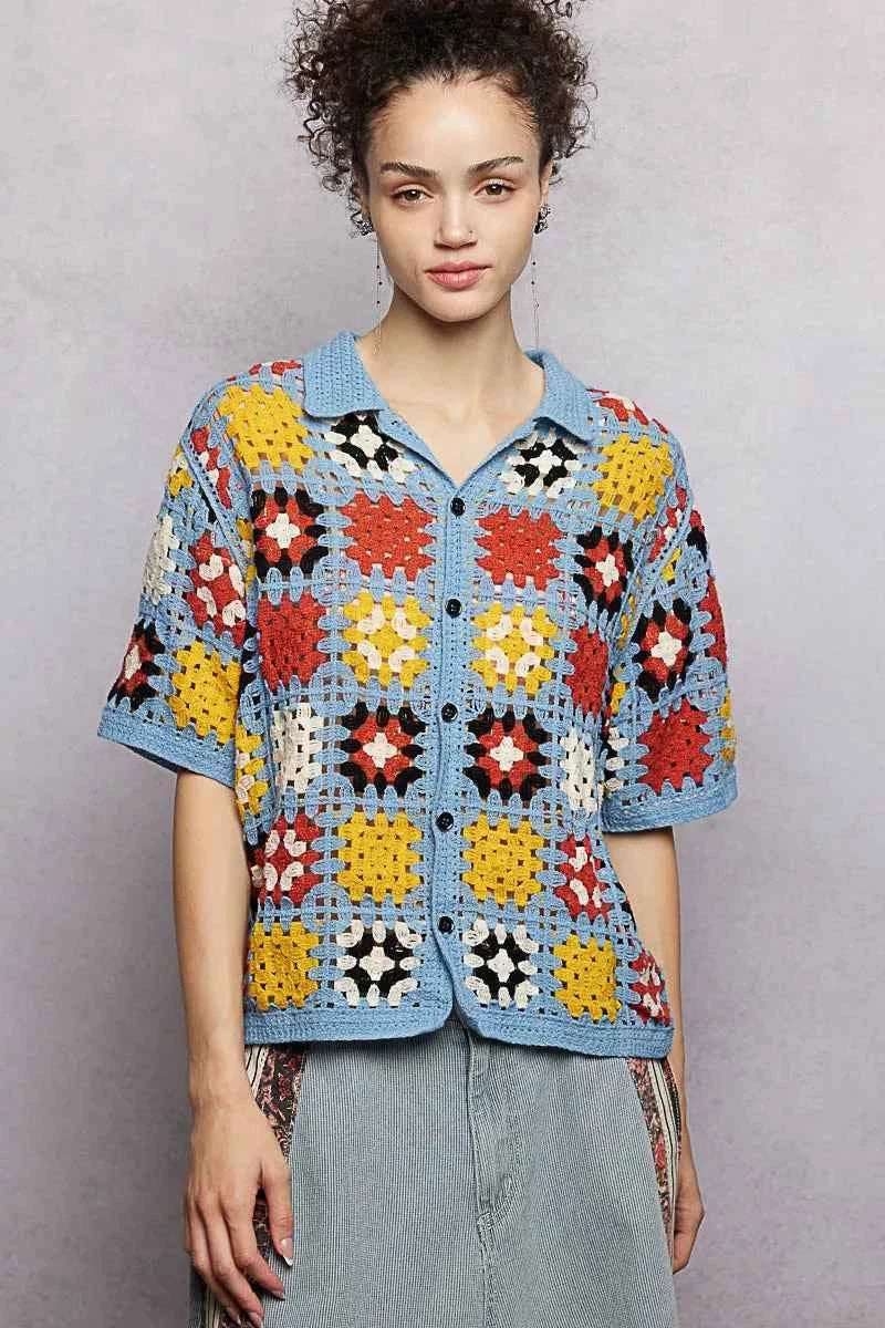POL Crochet Short Sleeve Relaxed Fit Shirt 039ee908-e085-48c5-ade4-10b1a6716326-Max-Origin