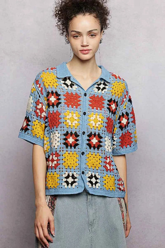 POL Crochet Short Sleeve Relaxed Fit Shirt 039ee908-e085-48c5-ade4-10b1a6716326-Max-Origin