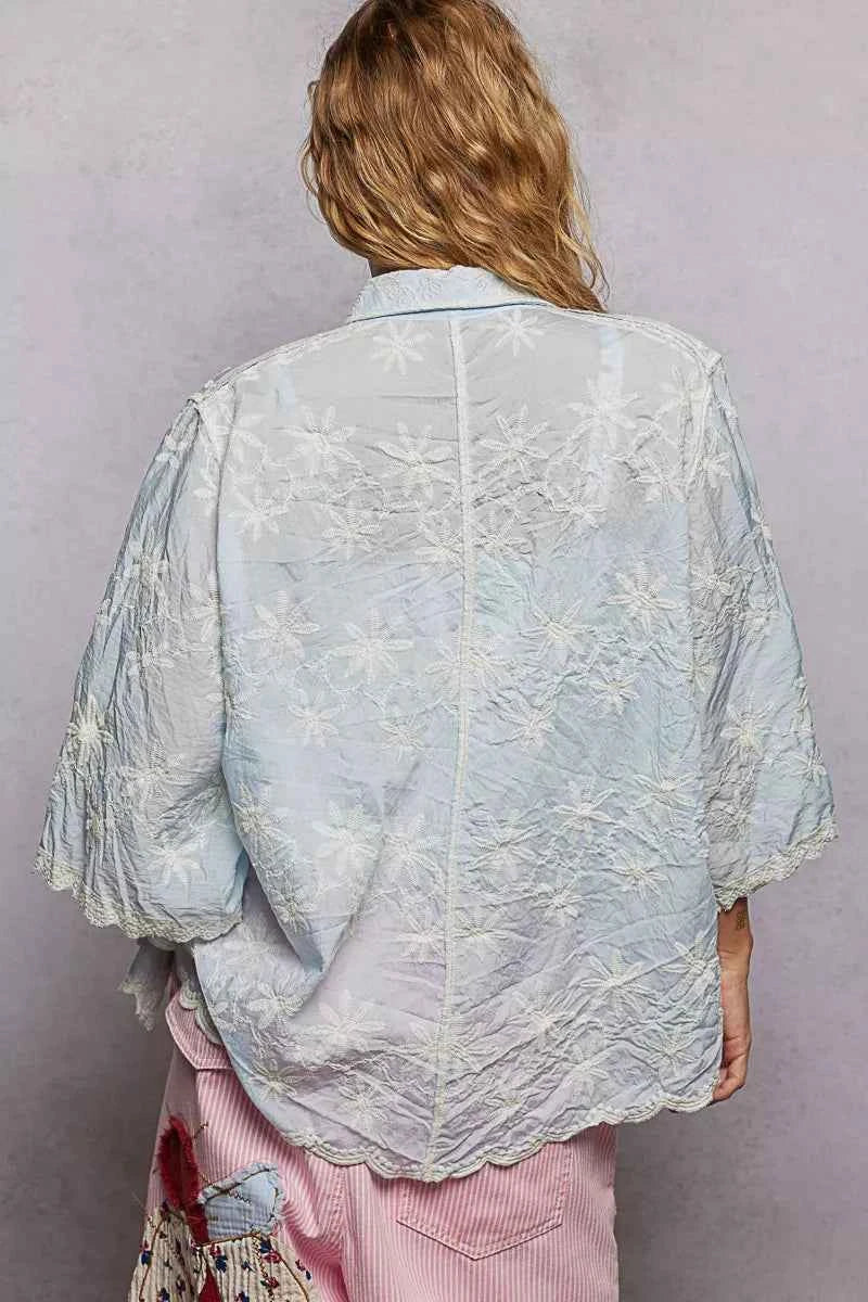 POL Embroidered Floral Collared Neck Shirt with Scalloped Edges 03a3eb60-2625-4e85-b71c-d2bddcc0c13c-Max-Origin
