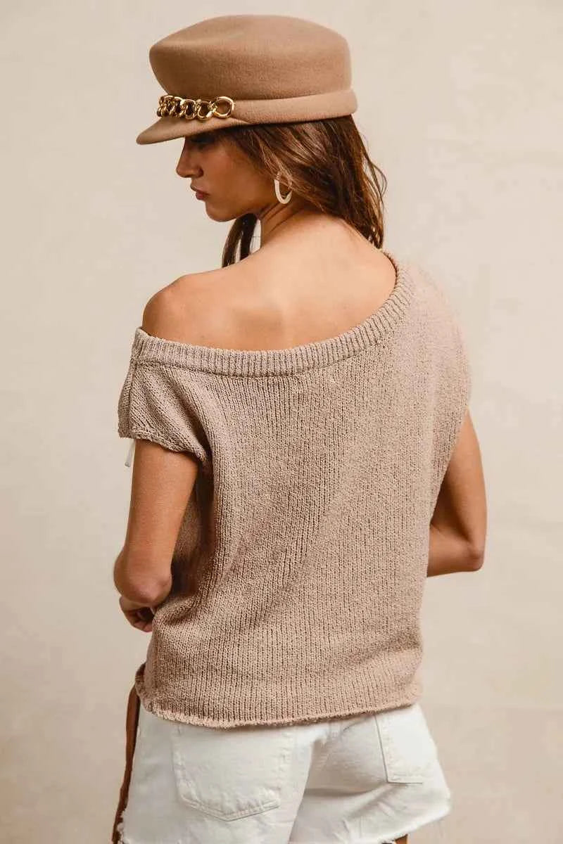 BiBi One Side Off Shoulder Knit Top 03a6bce30e0842288463f81a7270700a-Max-Origin