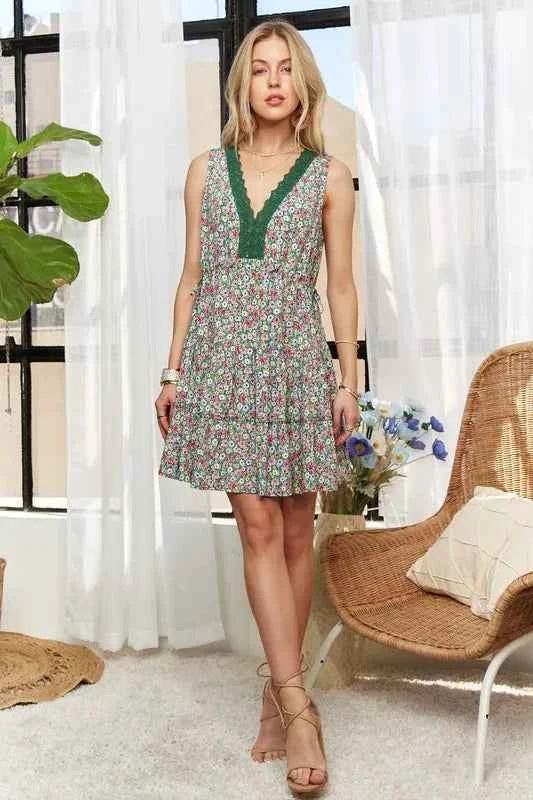 ADORA Lace Detail V-Neck Sleeveless Mini Dress 03b30b0f-7c65-40cc-b829-d1704cc92130-Max