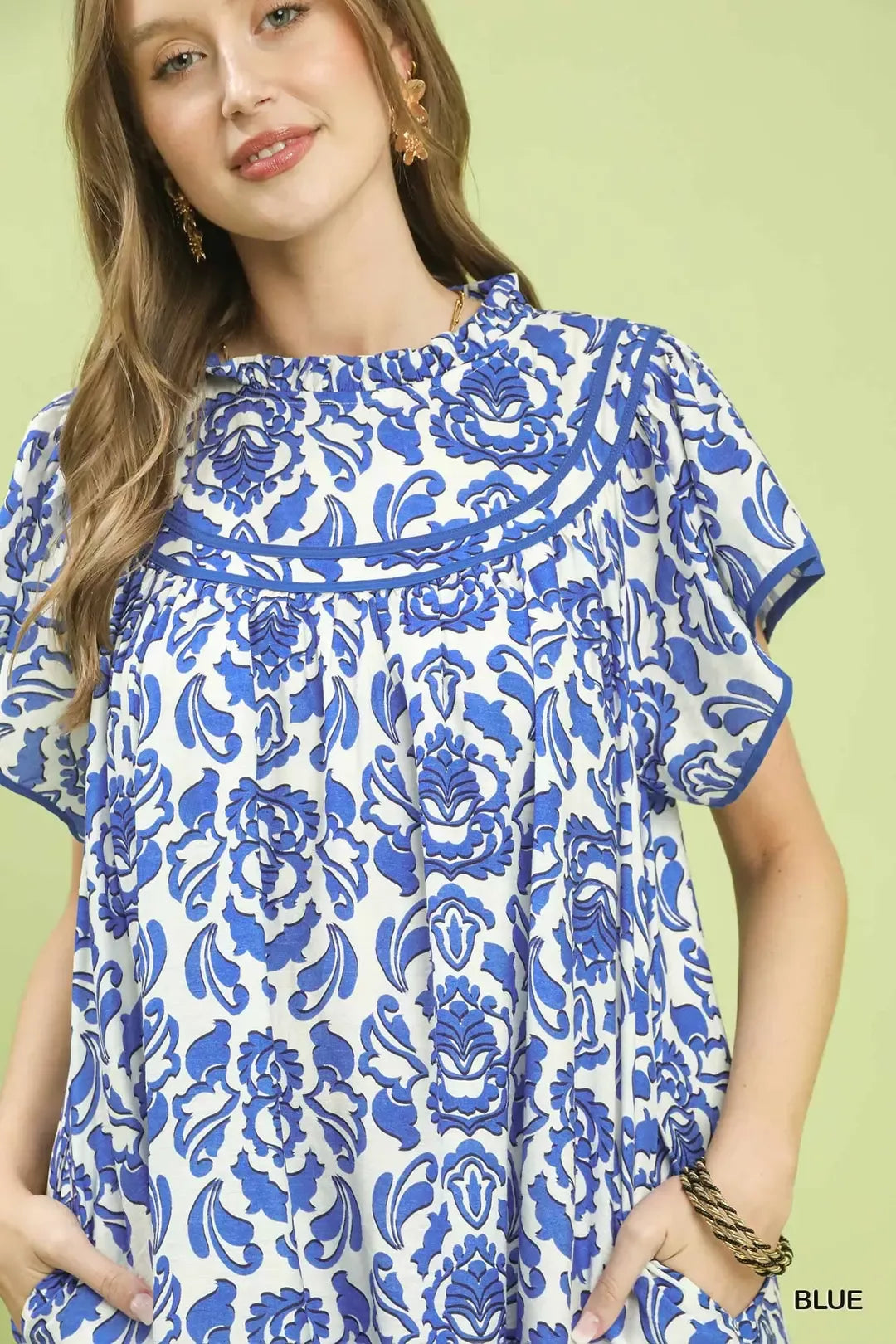 Umgee Abstract Print Babydoll Mini Dress 03b6fb92-1f77-4b0f-a9d0-401e7f20ac45-Max-Origin