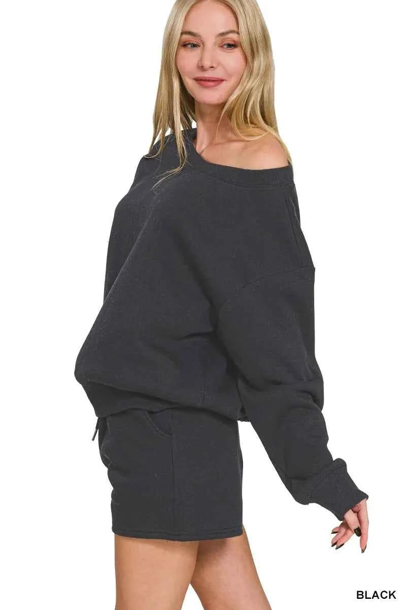 Zenana Fleece Boat Neck Sweatshirt and Shorts Set 03c14905b1d04122be2cb2f2755e88df-Max-Origin