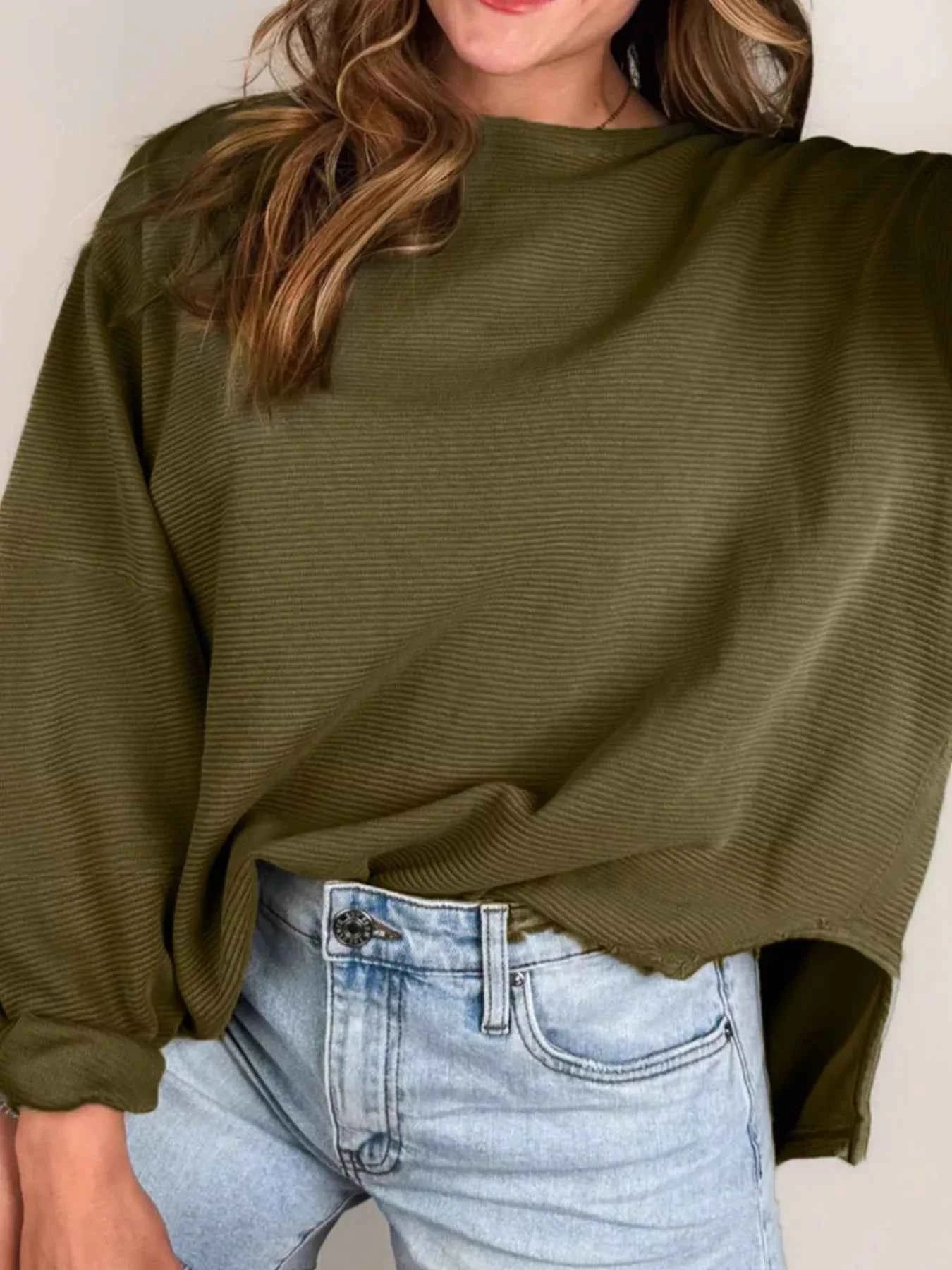 Ribbed Knit Oversized Sweatshirt 03c77ac3b4ab405ba54a8c100d0c2b33-Max-Origin