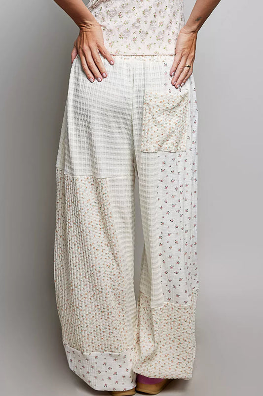 Patchwork Mixed Knit Wide Leg Pants 03cd8060-11c3-4a1b-8f23-77b59a973075-Max-Origin