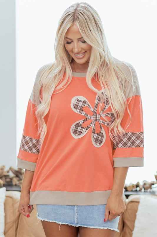 Adele Patchwork Bracelet Sleeve Top 03cf8d13-fcd8-4ec6-a349-d2093ab9a471