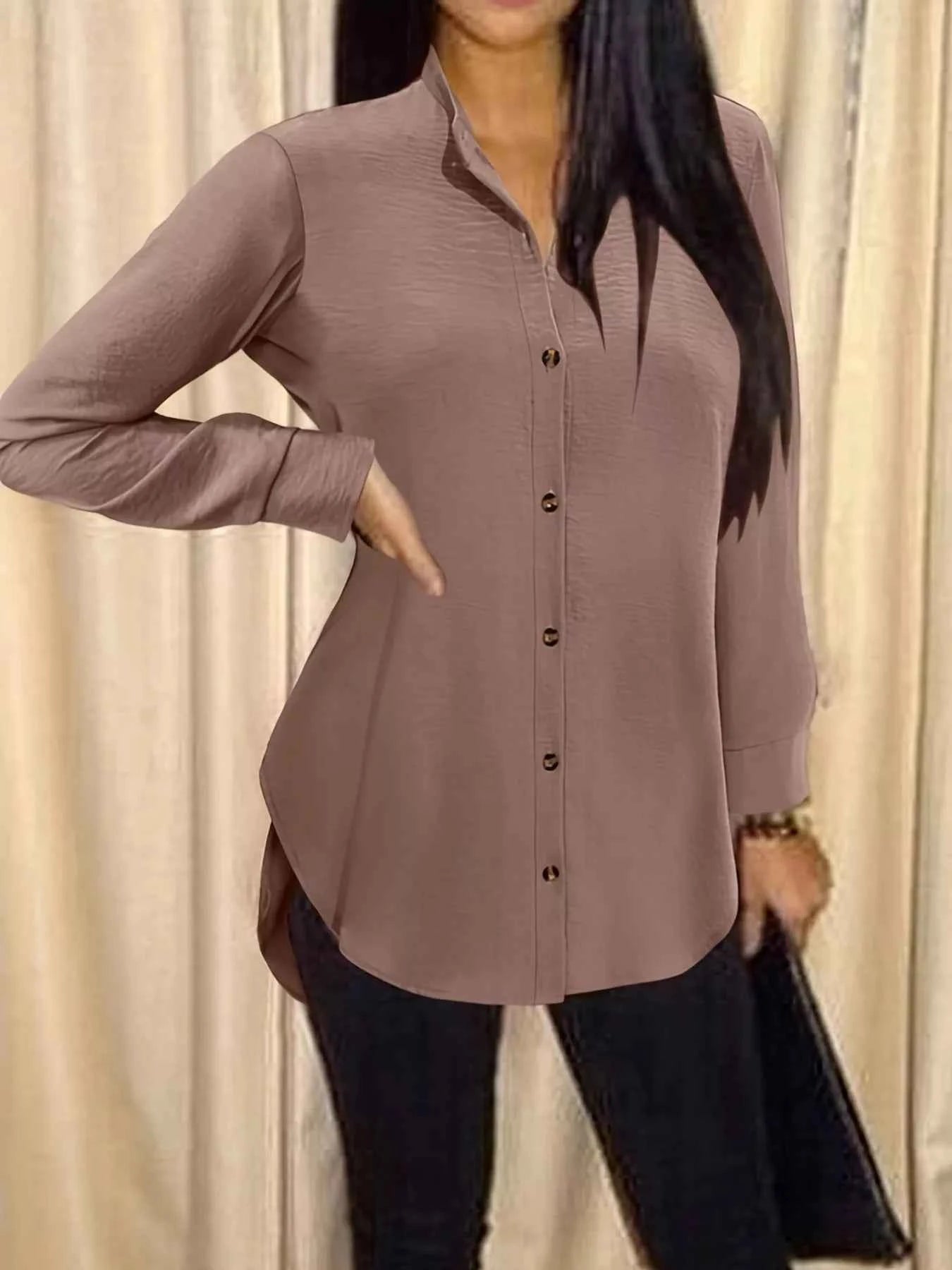 Slit Back Long Sleeve Shirt 03e20882-7ceb-45f5-83e4-65bf837ac9d7-Max-Origin