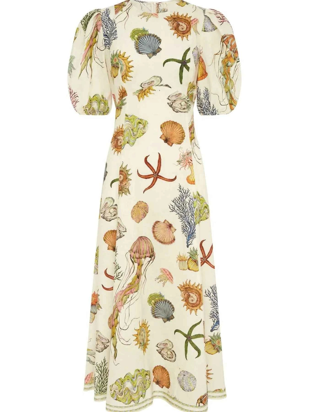 Printed Round Neck Puff Sleeve Dress 03e666e8bdb445e4a392c867c8a48742-Max-Origin