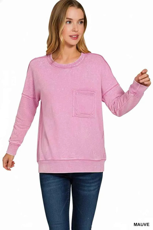 French Terry Washed Raw Edge Front Pocket Pullover 03f6df75-a68f-4c33-a2b2-b6ae8100aea7-Max-Origin