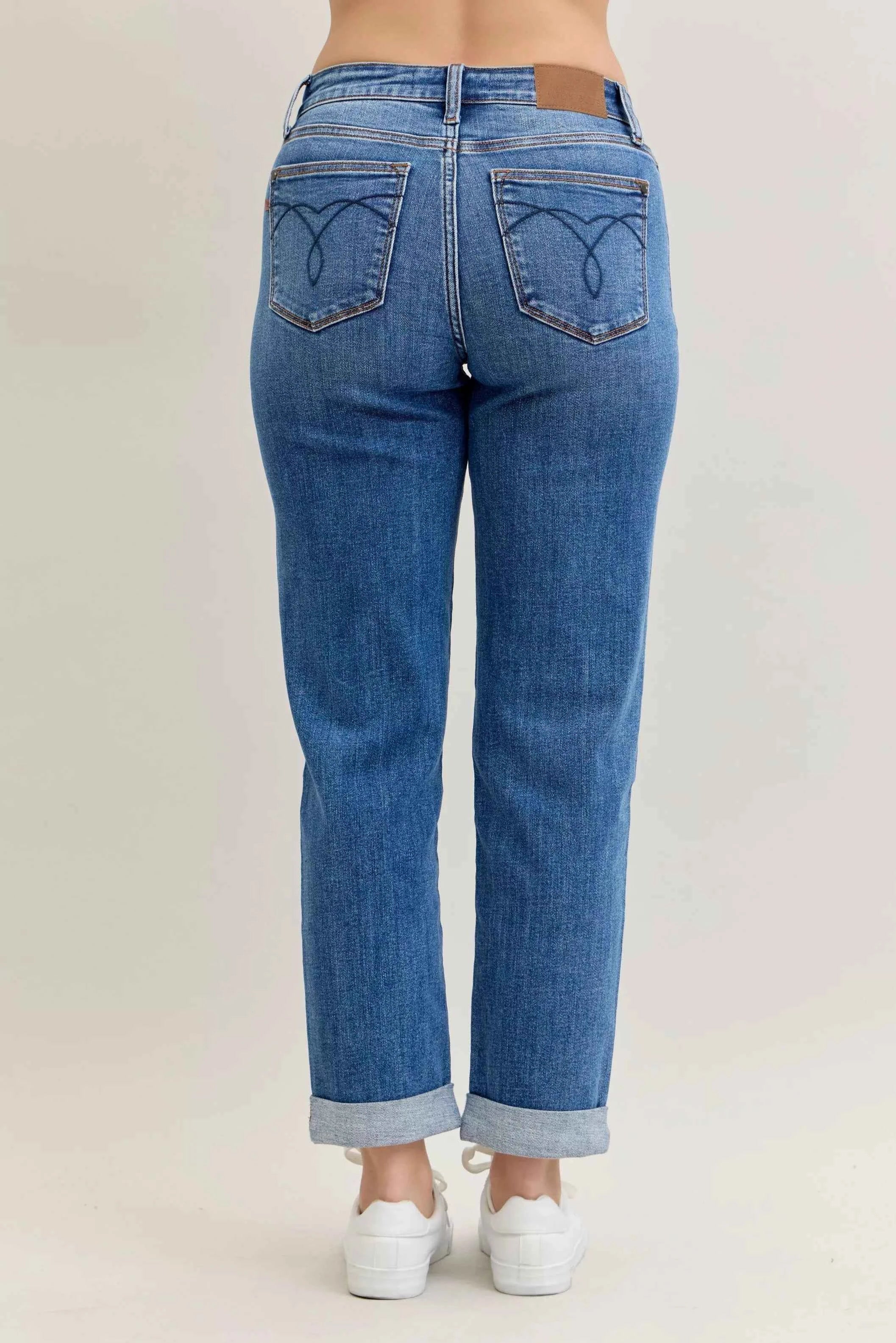 Judy Blue Full Size Mid Rise BF Classic Cuffed Jeans Plus Size 03fccde97e2a44cfa66b2d38449f95d8-Max-Origin
