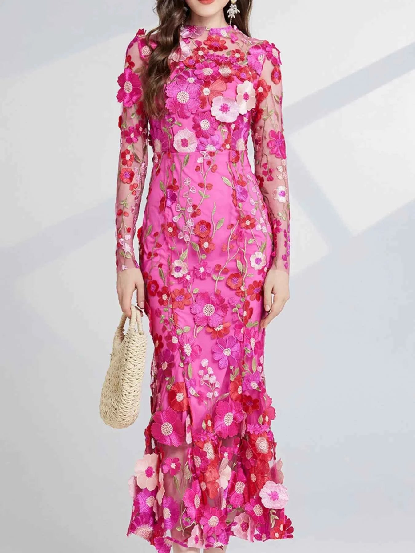 Floral Embroidered Mesh Long Sleeve Midi Dress 03fda863-d7f3-4428-b339-207669a3b1fc-Max-Origin