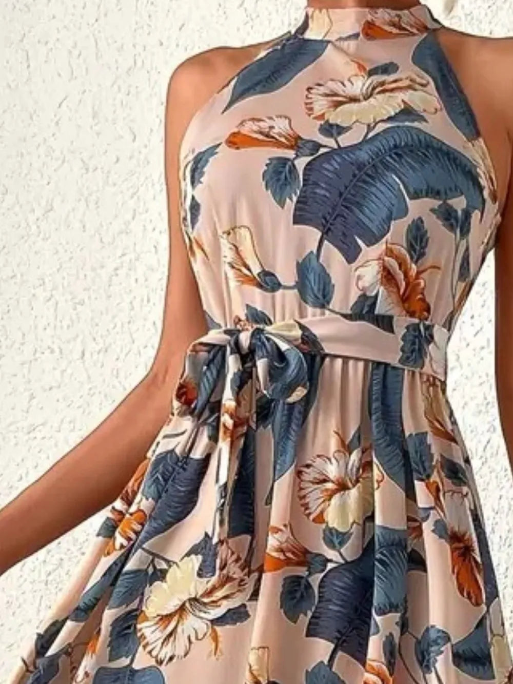 Tied Floral Sleeveless Dress 04080a60-3427-4b47-a97e-f867defe645e-Max