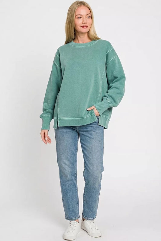 Pigment Dye Exposed-seam Fleece Sweatshirt 041ae63f-3d13-4b1a-b719-35bc8c64347b-Max-Origin