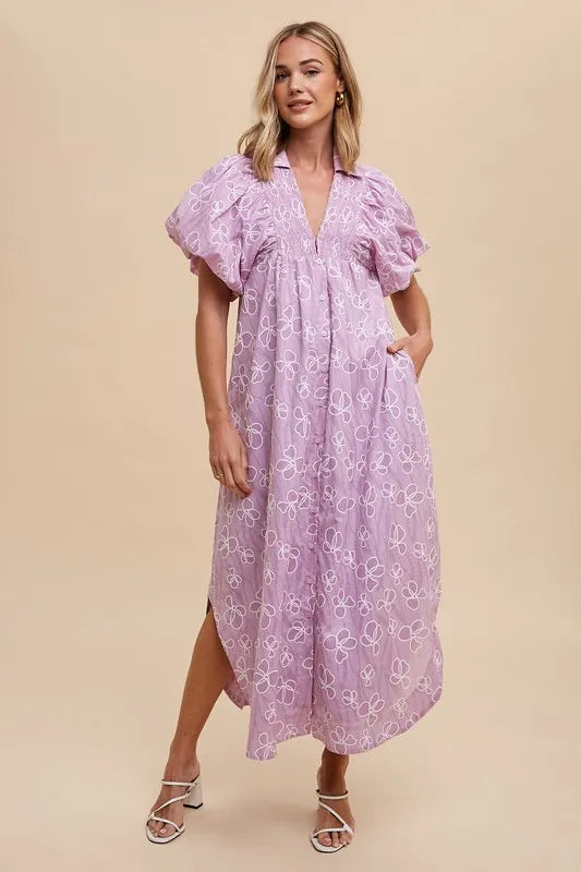 Floral Smock Detail Puff Sleeve Dress 04307108-1bcc-410c-88f4-374f75ec63eb-Max