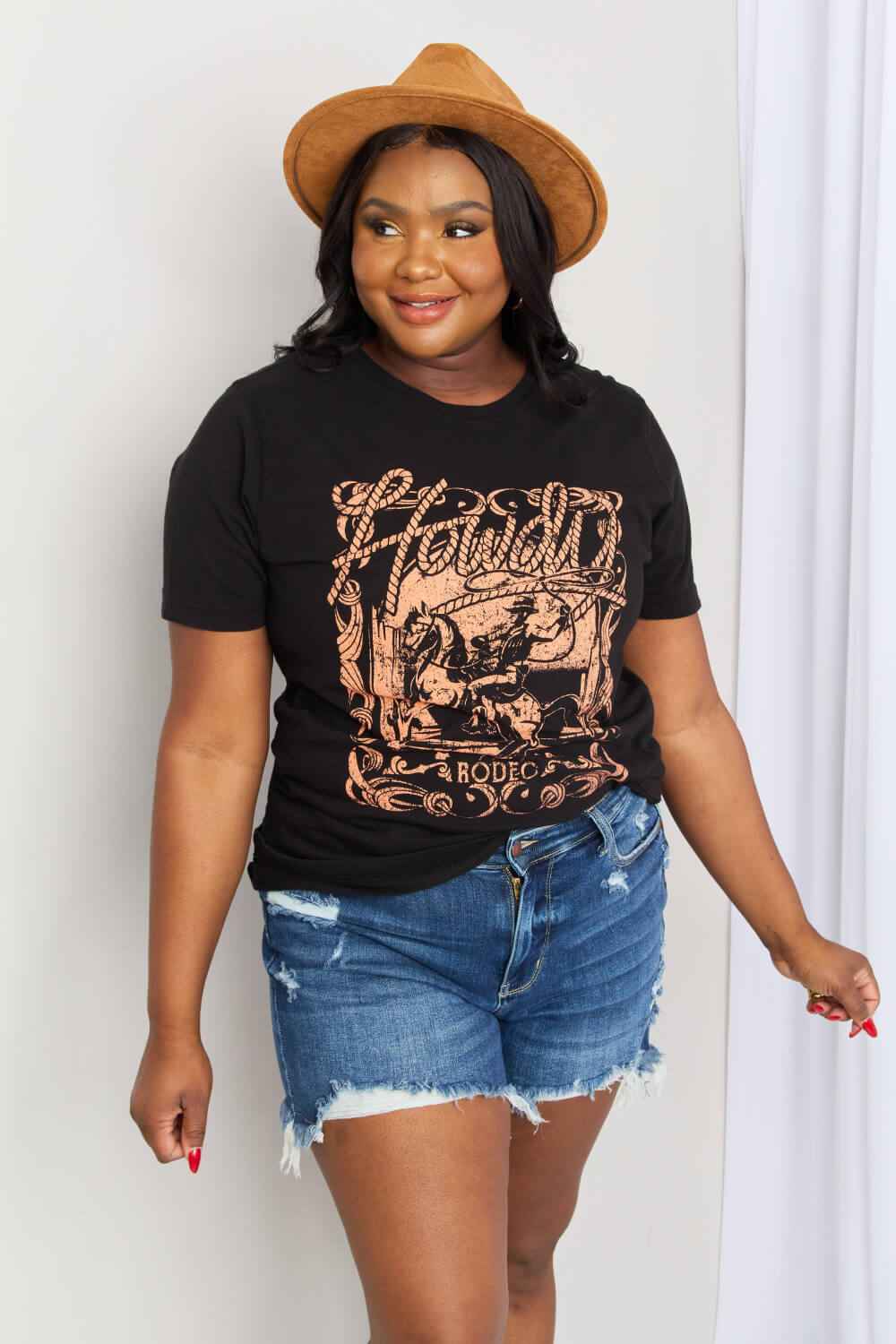 mineB Full Size Graphic Round Neck Tee 044a66906d3e4bdeafc7f85bdb8f8043-Max