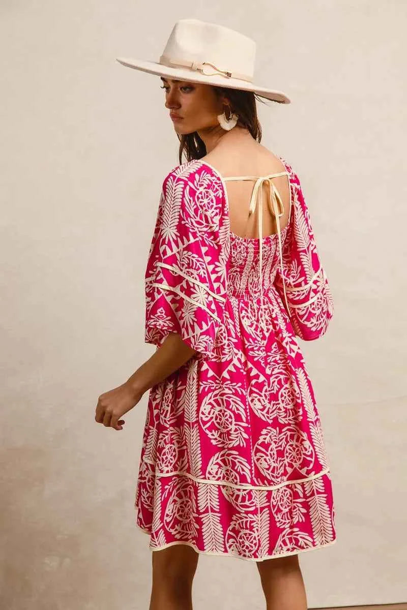 Aztec Woven Printed Contrast Binding Dress 0457707c03c943d99bf4c0c5a96f76cd-Max-Origin
