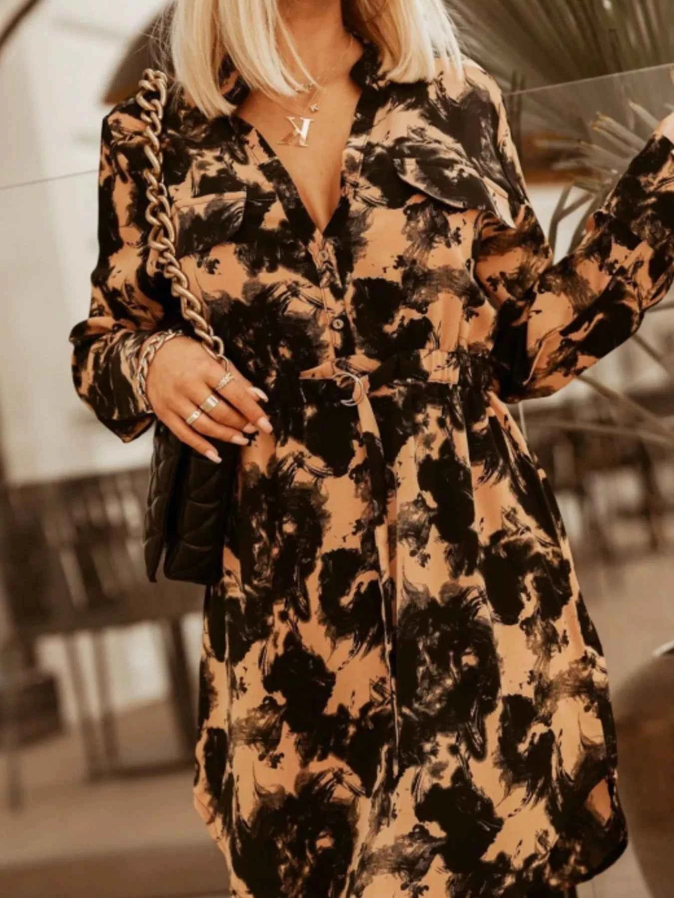 Printed Button Front Long Sleeve Dress 0471f507-9c62-4656-bbe8-0f4eca2a6856-Max-Origin