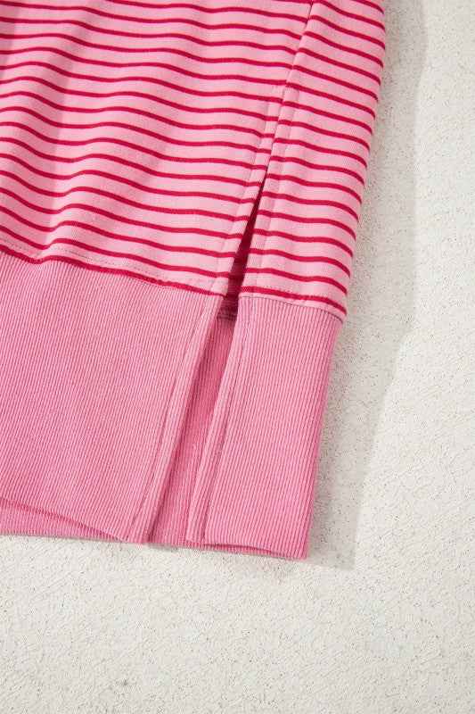 Stripe Thumbhole Drop Shoulder Sleeve Hoodie 04791fcf-c111-46e7-813d-bc1071aa304c