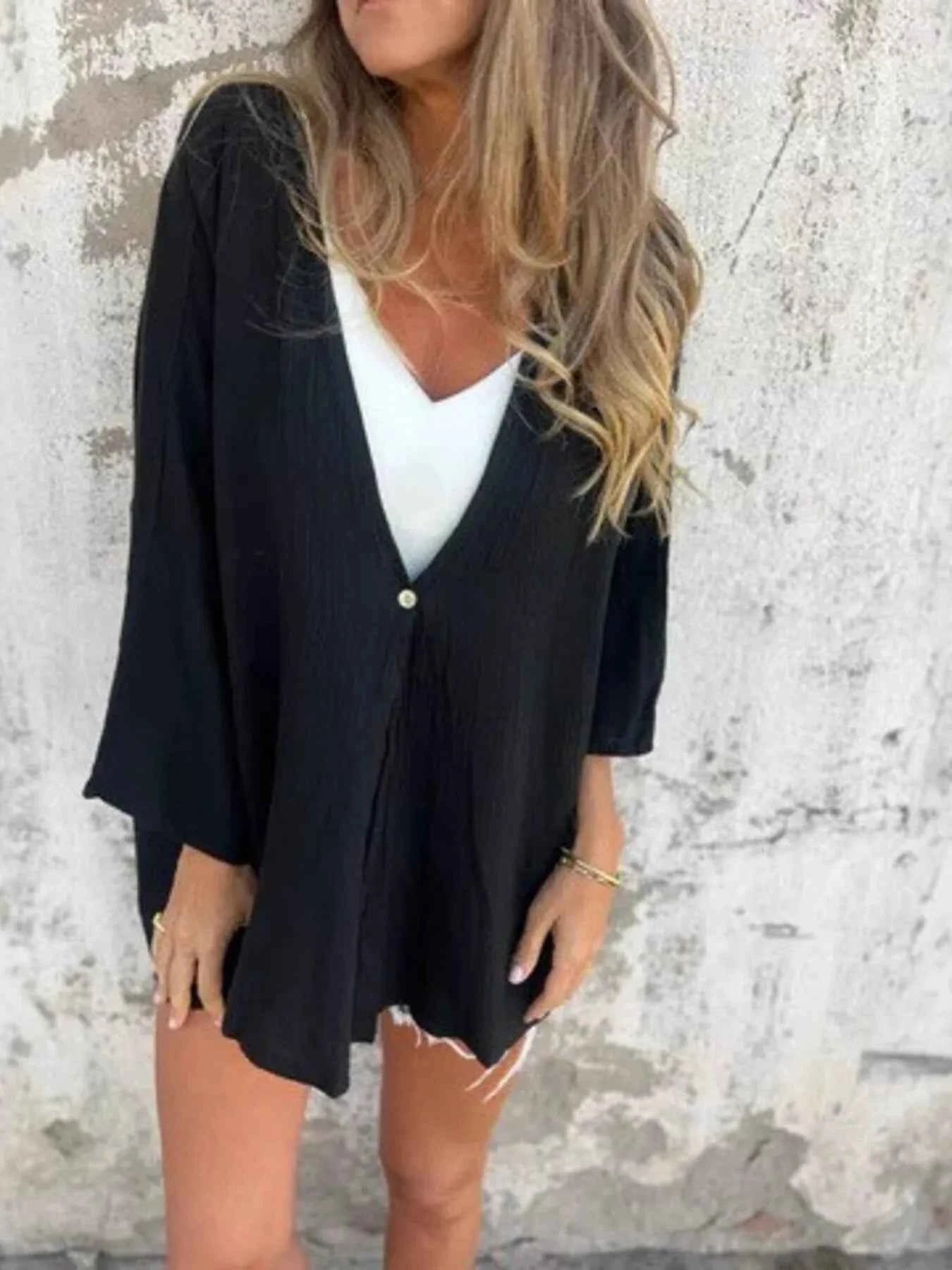 Full Size Oversized Button-Up Cardigan Plus Size Black 0482b2dd59224e859901ab5415fac950-Max-Origin