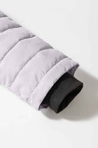 Silvery Solid Color Quilted Zip-up Puffer Jacket 0483c289b3c62853