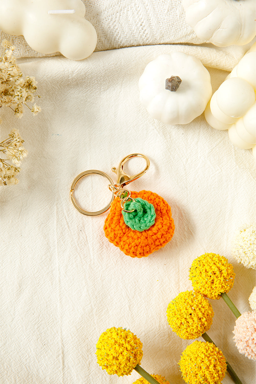 Orange Cute Crochet Fortune Persimmon Pendant Keychain 0483f76f7d88d1fd