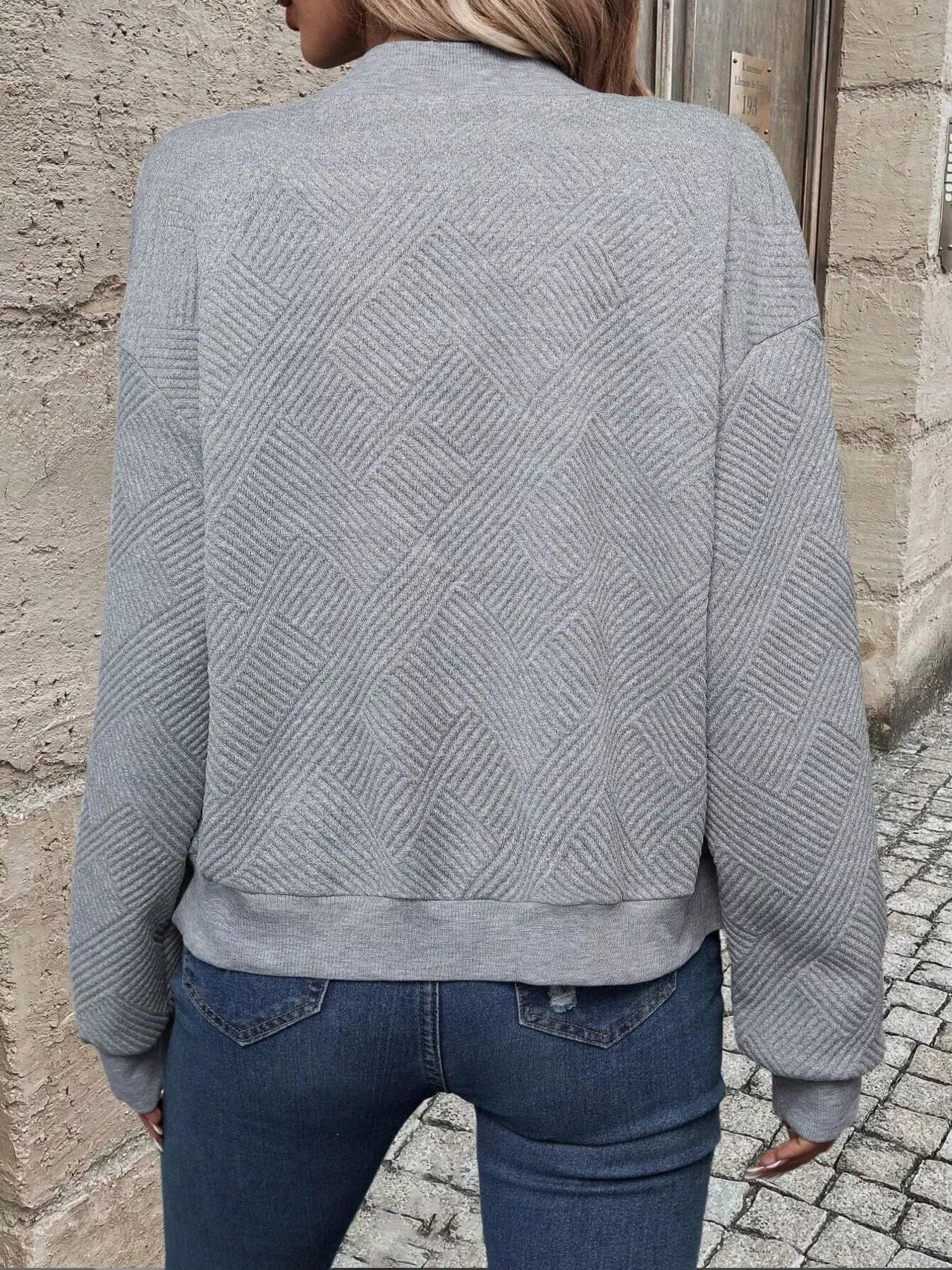 Texture Zip-Up Bomber Jacket 0492f5629b6e48e3a3d966f32223926d-Max-Origin
