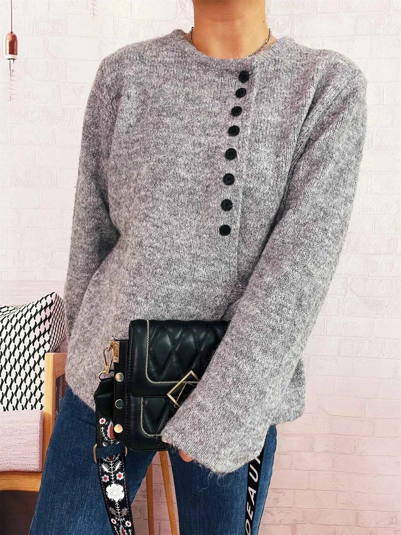 Button-Front Side-Tie Sweater 0498b7705564417bacbefe5dcf2e4977-Max-Origin