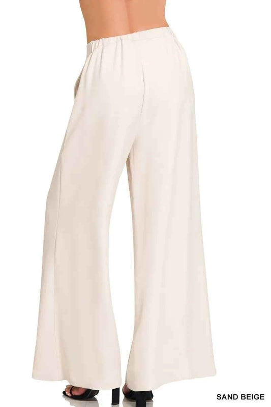 Relaxed Fit Elastic Waisted Wide Leg Pants 049ad099234f45f9ae9027bff2d364fd-Max-Origin